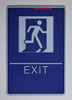 ADA EXIT  with Tactile Graphic (exit,6x9 Comes with Double Sided Tape)-Tactile s  The deep Blue ADA line