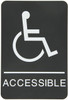 ADA-Braille Tactile , Legend"(Handicapped) ACCESSIBLE" with Wheelchair/Handicapped Graphic  - The Standard ADA-line