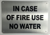 SIGNAGEs in CASE of FIRE - USE NO Water