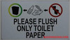 SIGN Please Flush Toilet Paper ONLY