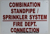 Combination Standpipe and Sprinkler System FIRE Department Connection