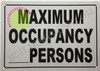 Maximum Occupancy SIGNAGE