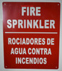 SIGN FIRE Sprinkler Bilingual English/Spanish, Engineer Grade Reflective Aluminum