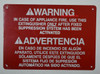 Warning in CASE of Appliance FIRE, USE This Extinguisher ONLY Sign