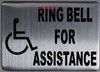 ADA-Ring Bell for Assistance with Symbol Sign -The Pour Tous Blue LINE -Tactile Signs  Ada sign