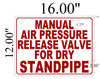 FIRE DEPT SIGNAGE MANUAL AIR PRESSURE RELEASE VALVE FOR DRY STANDPIPE