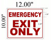 SIGN EMERGENCY EXIT ONLY