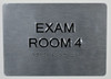 EXAM Room 4 Sign with Tactile Text and   Braille sign -Tactile Signs The Sensation line  Braille sign