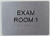 EXAM Room 1 Sign with Tactile Text and Braille Sign -Tactile Signs The Sensation line Ada sign