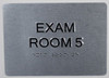 EXAM Room 5 Sign with Tactile Text and   Braille sign -Tactile Signs  The Sensation line  Braille sign