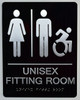 Unisex ACCESSIBLE Fitting Room  ADA Compliant .  -Tactile s  The Sensation line