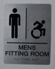 Men's accessible Fitting Room Sign with Tactile Text and Braille Sign -Tactile Signs The Sensation line Ada sign