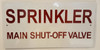 Sprinkler Main Shut-Off Valve SIGNAGE