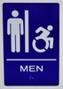 CA ADA Men Restroom accessible Sign -Tactile Signs  The Sensation line  Braille sign