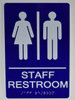 Staff Restroom - ADA Compliant Sign.  -Tactile Signs  The Sensation line Ada sign