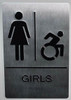 Girls accessible Sign -Tactile Signs Tactile Signs  ADA Compliant Sign.  -Tactile Signs  The Sensation line Ada sign
