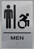 ADA SIGN NYC Men Accessible Restroom Sign  -The Sensation line -Tactile Signs