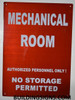 Mechanical Room - RED - (Reflective !!! Aluminum, )