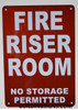 FIRE DEPT SIGNAGE FIRE Riser Room  (White,Reflective !! Aluminium  -Rust Free)