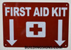 First Aid Kit SIGNAGE with Down Arrow