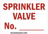 Sprinkler Valve Number SIGNAGE