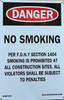 SIGN DOB - NO SMOKING WORK SITE PER FDNY SECTION 1404
