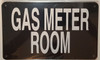 SIGNAGE GAS METER ROOM  (Black, Aluminium rust free)