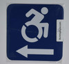 ADA-ACCESSIBLE Symbol Left Arrow SIGN -Tactile Signs  -The Pour Tous Blue LINE Ada sign