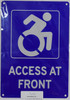 ADA Access at Front -The Pour Tous Blue LINE Ada Sign