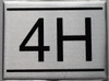 APARTMENT NUMBER SIGN - 4H