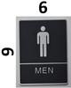 MEN ACCESSIBLE Restroom Sign- BLACK- BRAILLE - The Leather Sheffield ADA line Ada Sign