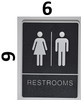 ACCESSIBLE Restrooms Sign- BLACK- BRAILLE - The Leather Sheffield ADA line Ada Sign