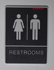 Ada Sign ACCESSIBLE Restrooms Sign- BLACK- BRAILLE - The Leather Sheffield ADA line Black