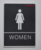 Braille sign Restrooms Sign- BLACK- BRAILLE - The Leather Sheffield ADA line