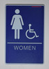 WOMEN ACCESSIBLE Restroom Sign- BLACK- BRAILLE - The Leather Sheffield ADA line Braille sign