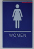 WOMEN ACCESSIBLE Restroom Sign- BLUE- BRAILLE - The deep Blue ADA line Braille sign