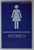 Braille sign WOMEN ACCESSIBLE Restroom Sign- BLUE- BRAILLE - The deep Blue ADA line