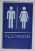 Blue WOMEN Restroom Sign- BLUE- BRAILLE - The deep Blue ADA line