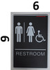 Braille sign Restrooms Sign- BLACK- BRAILLE - The Standard ADA line