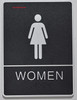 WOMEN Restroom Sign- The Standard ADA line, Ada Sign