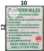 DUMPSTER RULES SIGN