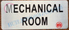 MECHANICAL ROOM SIGN