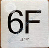 Apartment Number 6F Signage with Braille and Raised Number