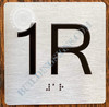 Apartment Number 1R Signage with Braille and Raised Number