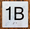 Apartment Number 1B Sign with Braille and Raised Number