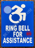 ADA Ring Bell for Assistance with Symbol Signage