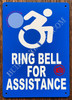 ADA Ring Bell for Assistance with Symbol