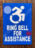 Sign ADA Ring Bell for Assistance with Symbol