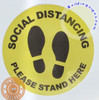 Sign 10 Pack -Social DISTANCING - Please Stand HERE Sticker Sticker