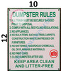 Signage Dumpster Rules